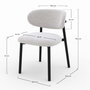 Voir la diapositive 4 : MAISON PAVANE Lot de 2 chaises en tissu gris clair chiné et pieds en métal noir-Nao