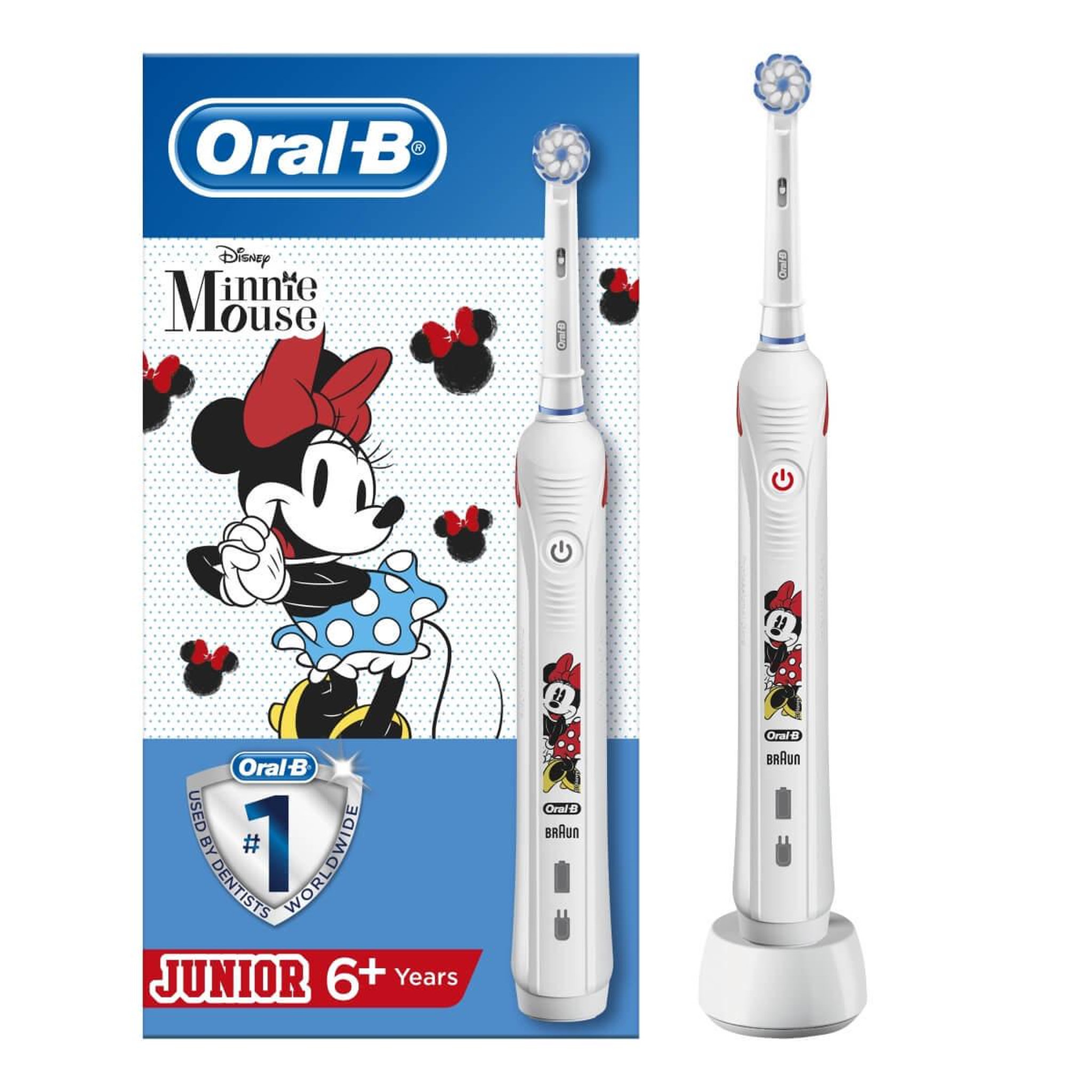 Voir la diapositive 2 : ORAL B Oral-b pro2 junior minnie enfant brosse à dents rotative oscillante blanc