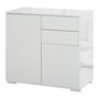 Voir la diapositive 1 : HOMCOM Commode buffet meuble de rangement 2 tiroirs 2 portes avec étagère 79 x 36 x 74 cm blanc