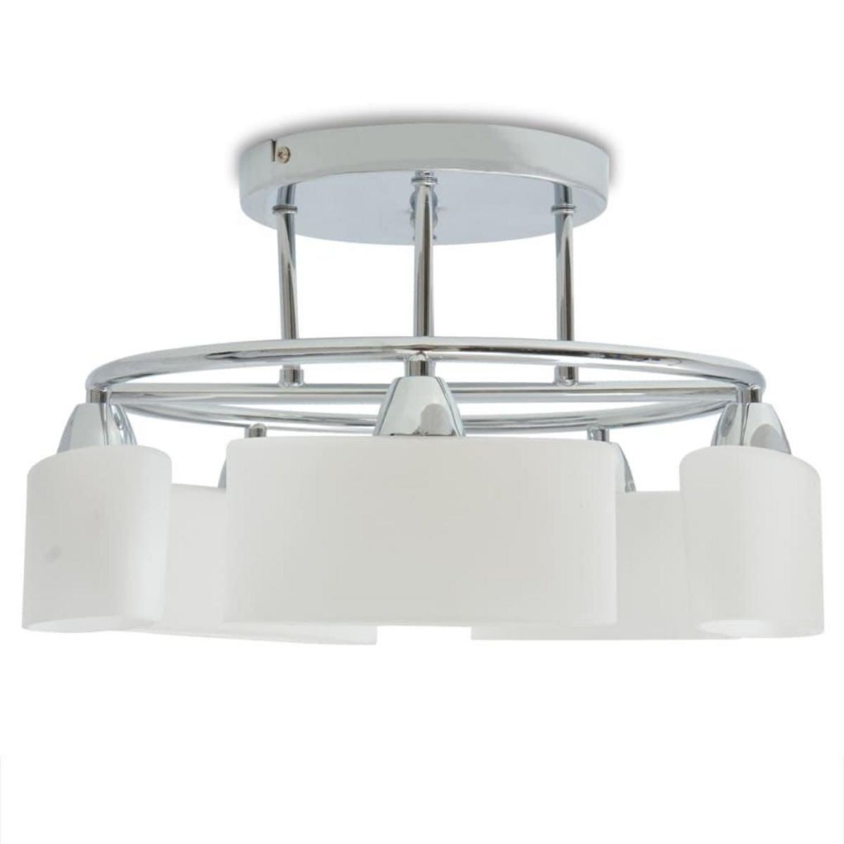 VIDAXL Plafonnier avec 5 globes ellipsoïdes pour ampoules E14 200 W