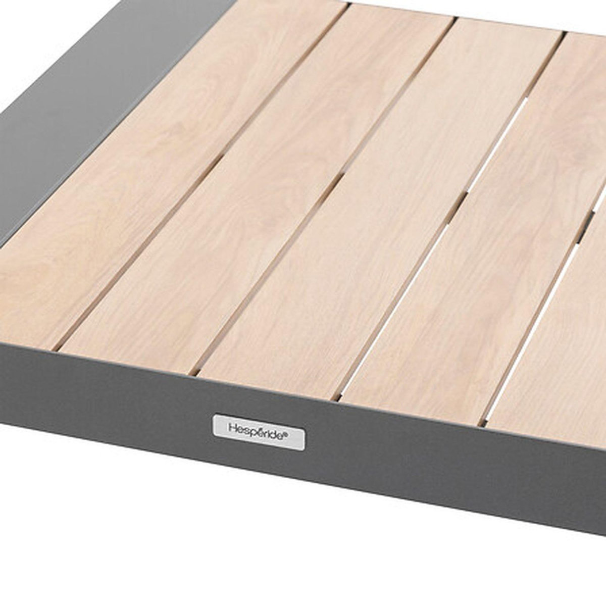 HESPERIDE Table basse de jardin petit modèle en aluminium effet bois EVASION - Graphite et honey