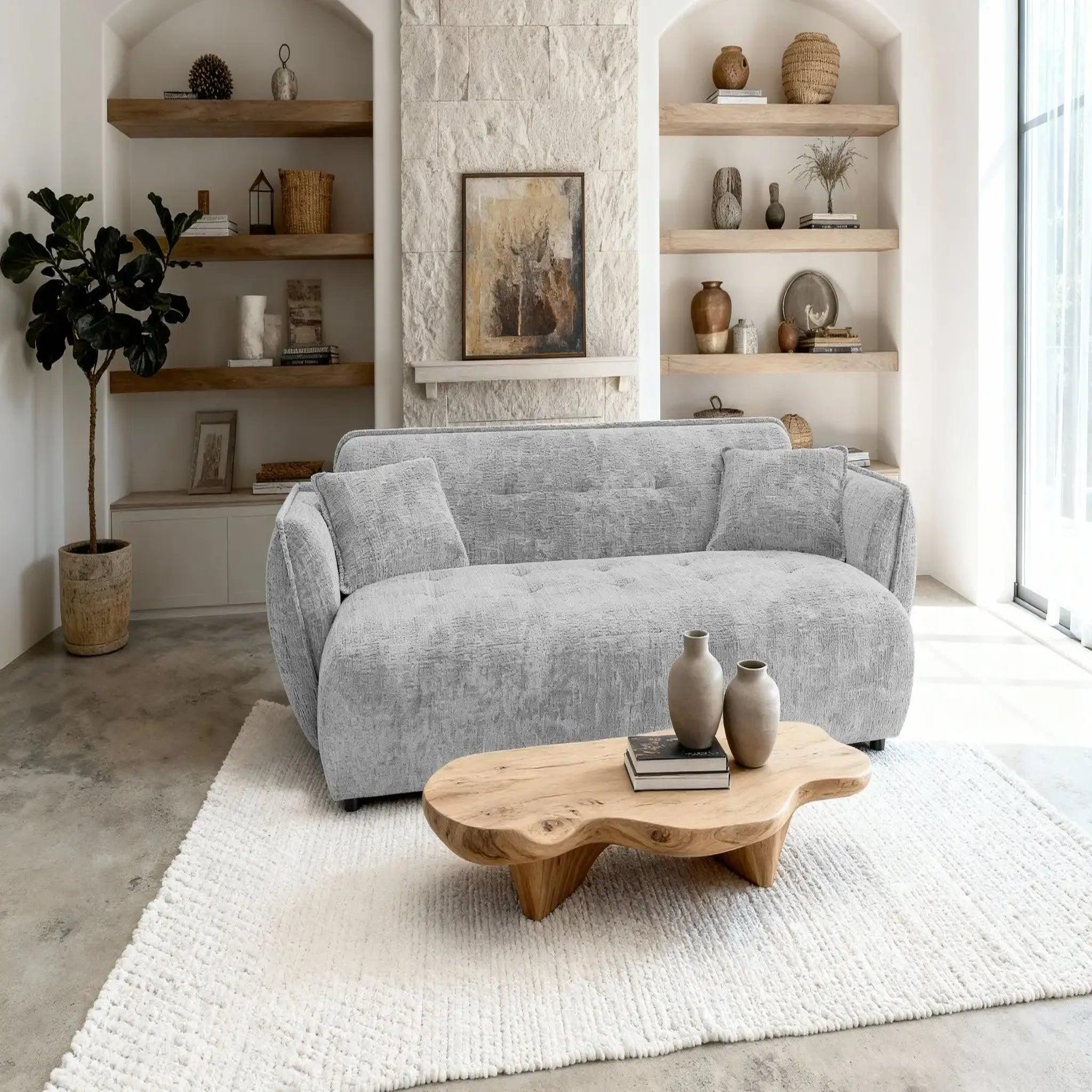 Voir la diapositive 6 : CASANOVA PARIS Mona - canapé droit tissu chenille 3 places