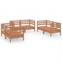 Voir la diapositive 2 : VIDAXL Salon de jardin 6 pcs Marron miel Bois de pin massif