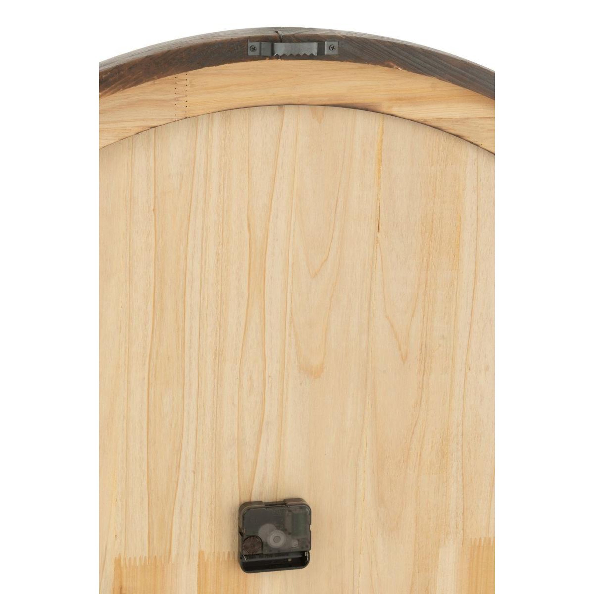 Voir la diapositive 3 : J-LINE Horloge murale en bois  grand hotel  79cm marron
