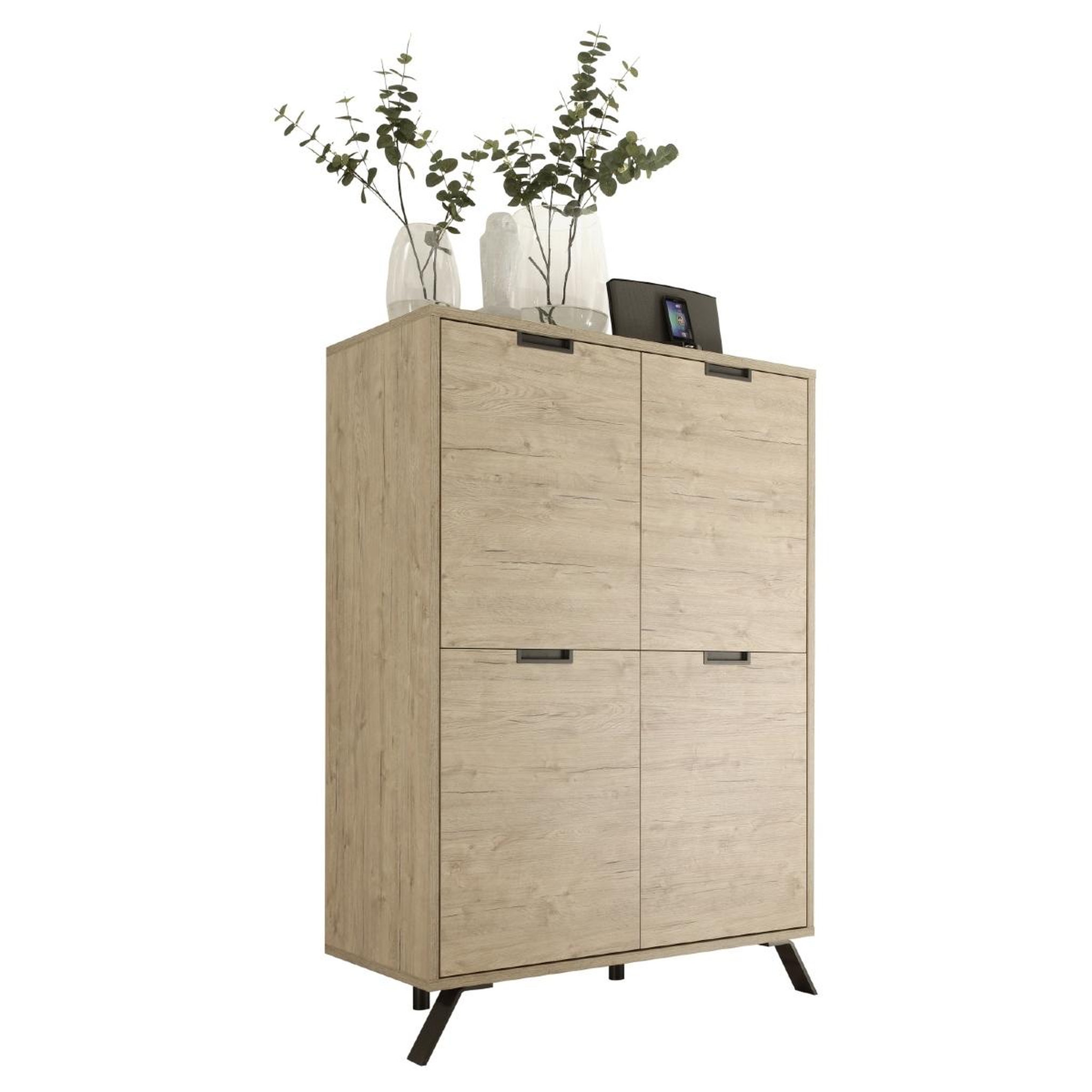 JLC KREATION Argentier-bar moderne en bois 4 portes pleines DIANA