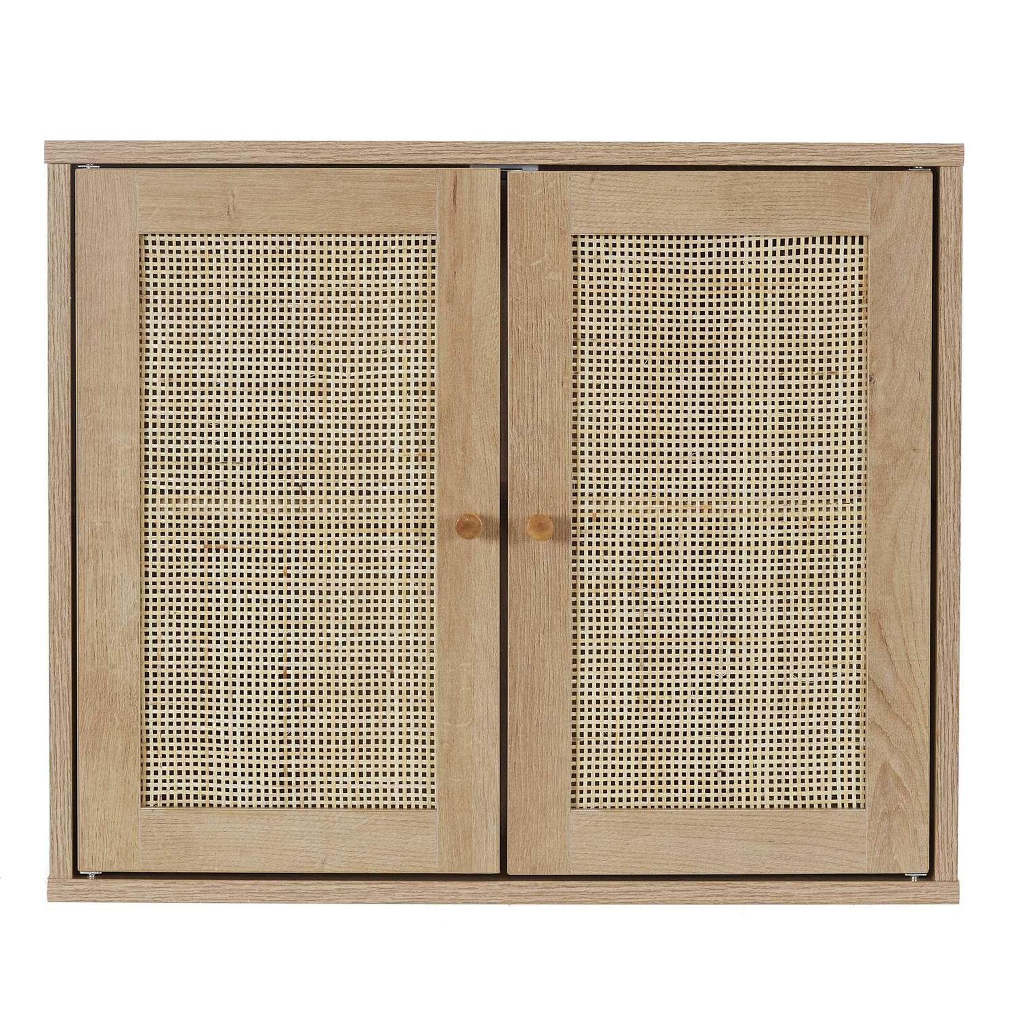 The Home Deco Factory Armoire murale 2 portes en cannage bali - marron
