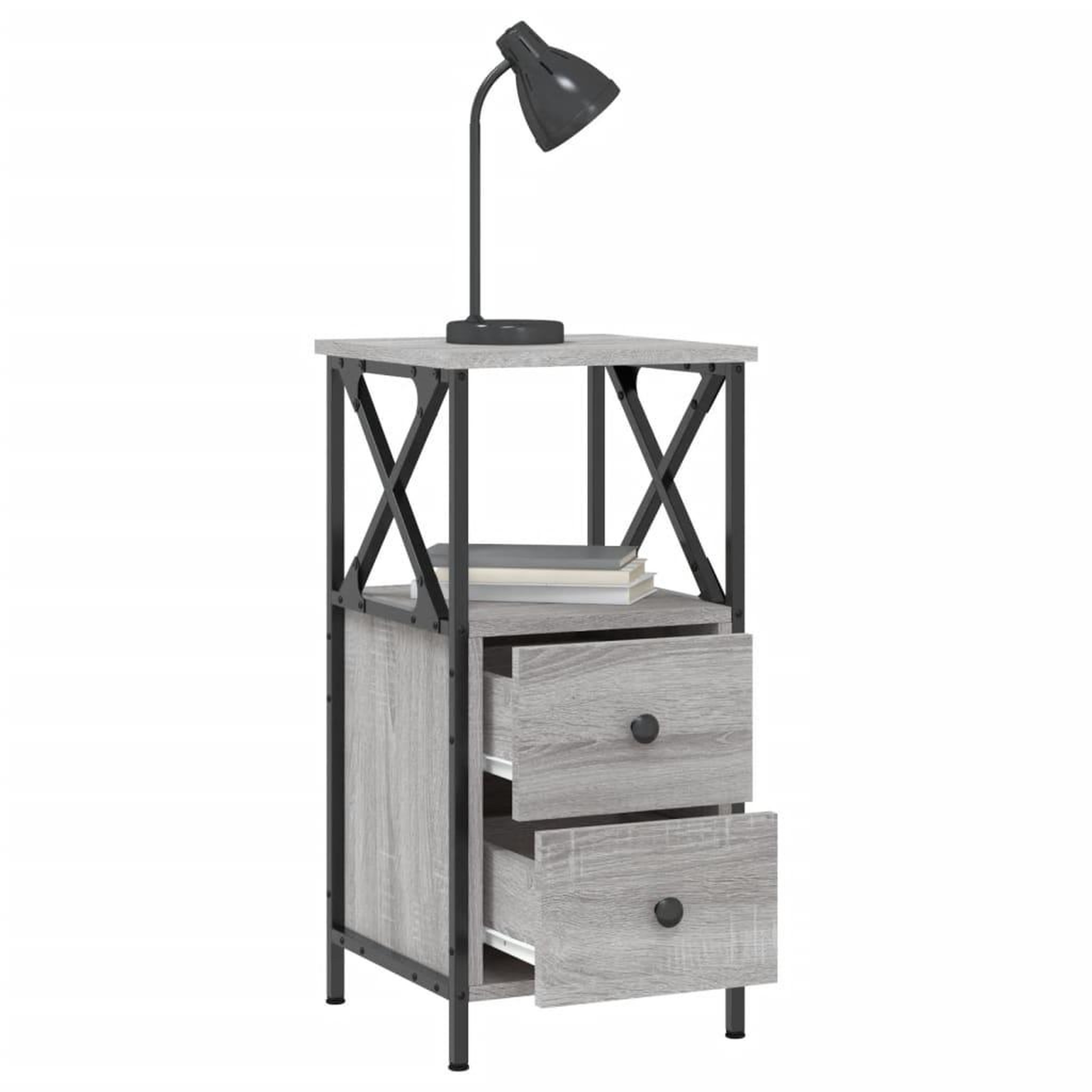 Voir la diapositive 4 : VIDAXL Table de chevet sonoma gris 34x35,5x70 cm bois d'ingenierie