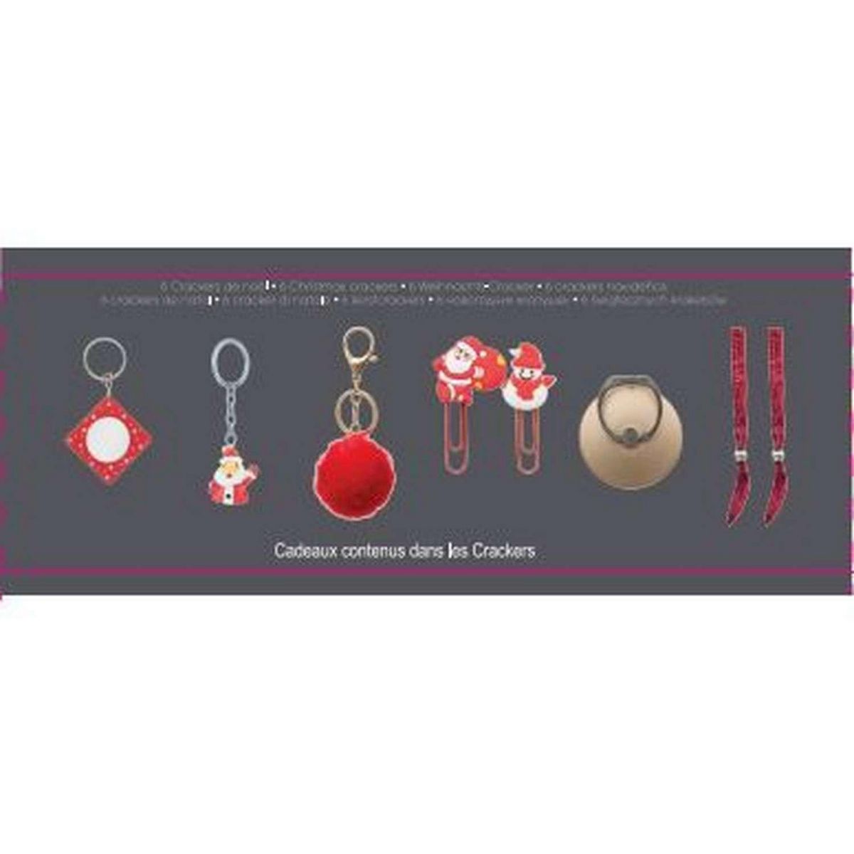 ATMOSPHERA Lot de 6 crackers imprimés de Noël