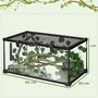 Voir la diapositive 3 : PAWHUT Terrarium verre transparent - couvercle treillis métallique coulissant verrouillable, trappe, distributeur eau, thermomètre - noir