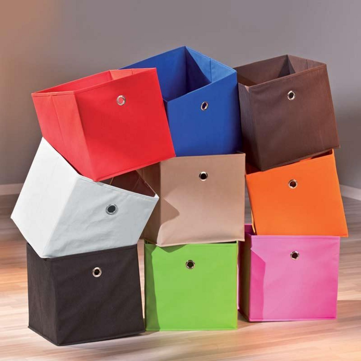 Paris Prix Boîte de Rangement Pliable  Kase  32cm Marron