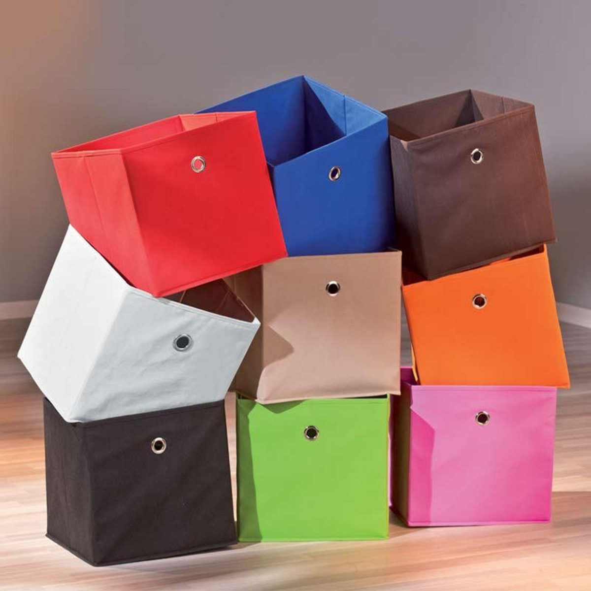 Paris Prix Boîte de Rangement Pliable  Kase  32cm Marron