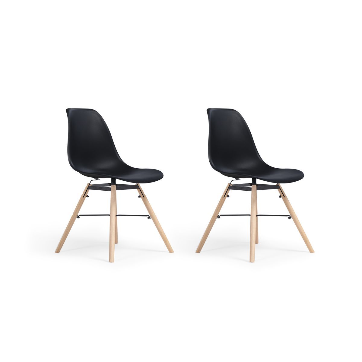 Lot de 2 chaises pieds bois massif NERA