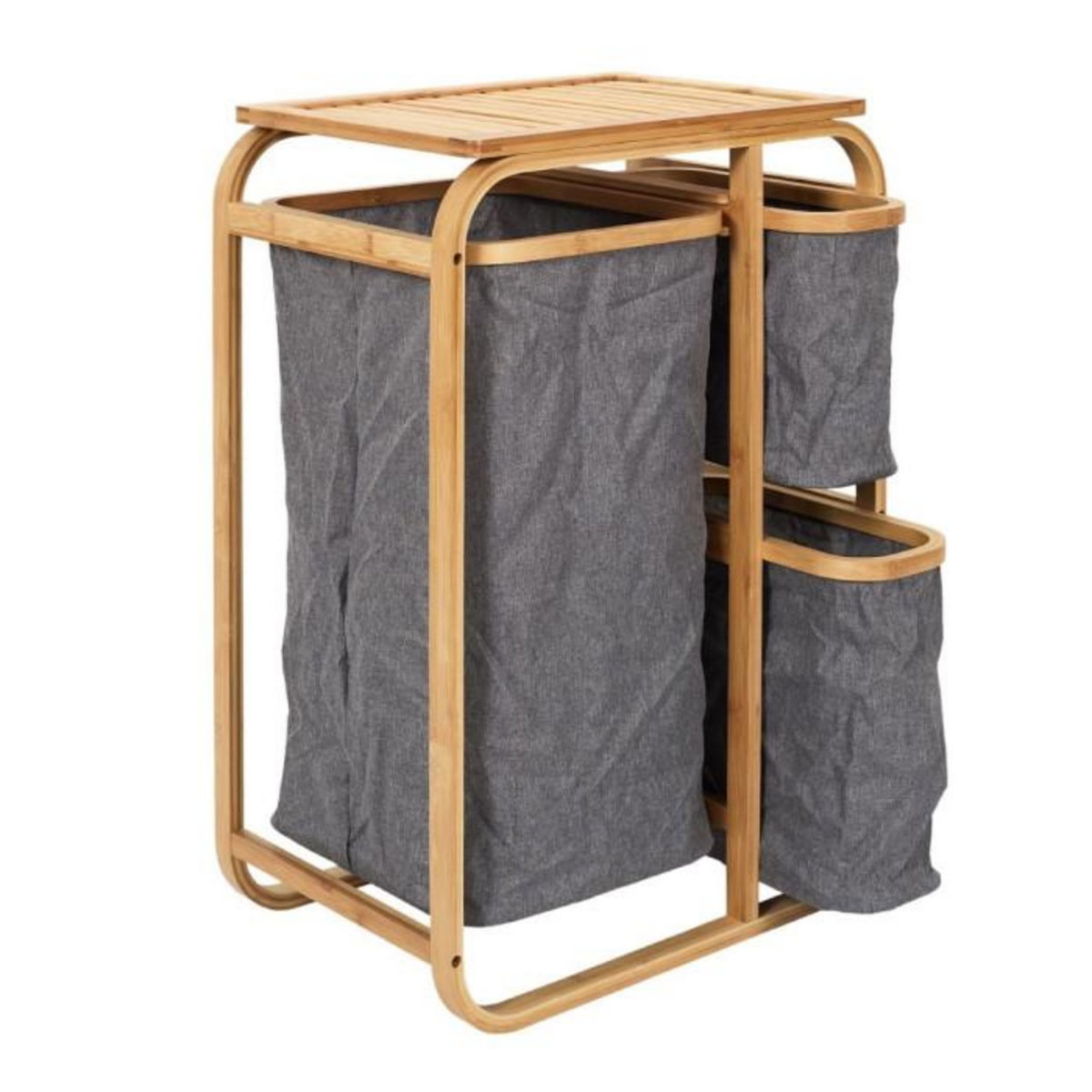 Paris Prix Meuble à Linge 3 Paniers  Bambou  69cm Naturel