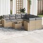 Voir la diapositive 1 : VIDAXL Salon de jardin avec coussins 9 pcs beige resine tressee