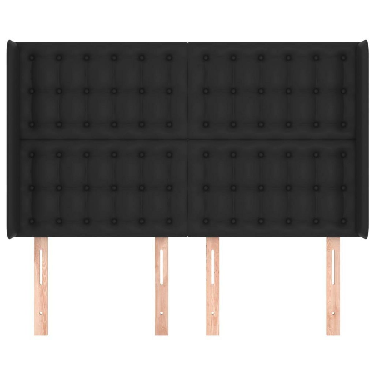 VIDAXL Tete de lit avec oreilles Noir 147x16x118/128 cm Similicuir