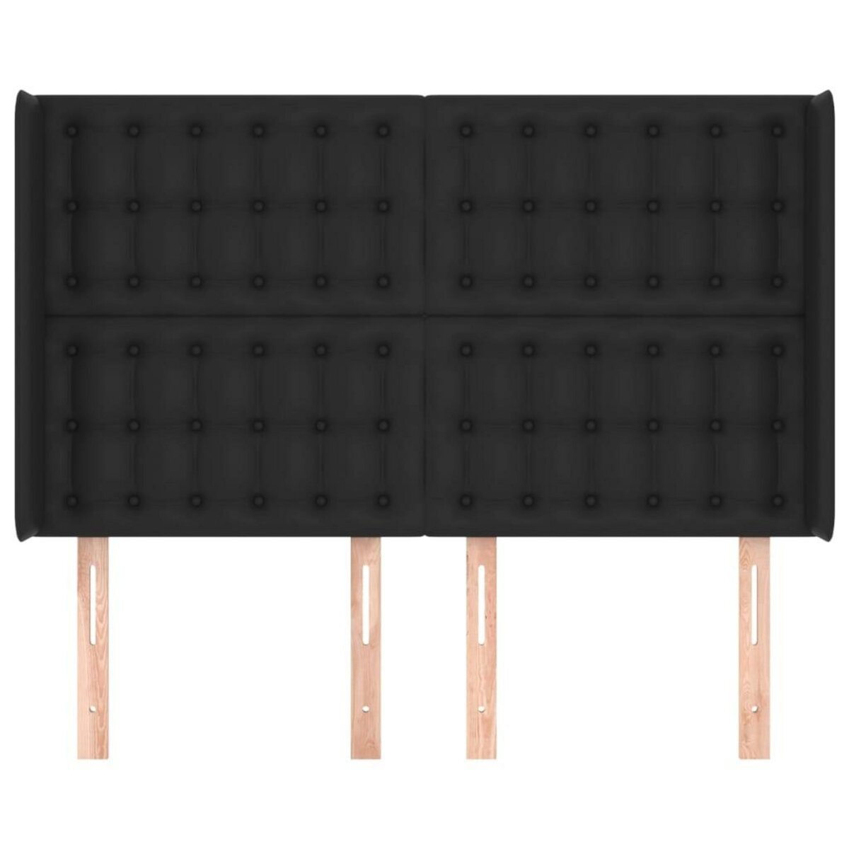 VIDAXL Tete de lit avec oreilles Noir 147x16x118/128 cm Similicuir