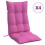 Voir la diapositive 2 : VIDAXL Coussins de chaise a dossier haut lot de 4 rose tissu oxford