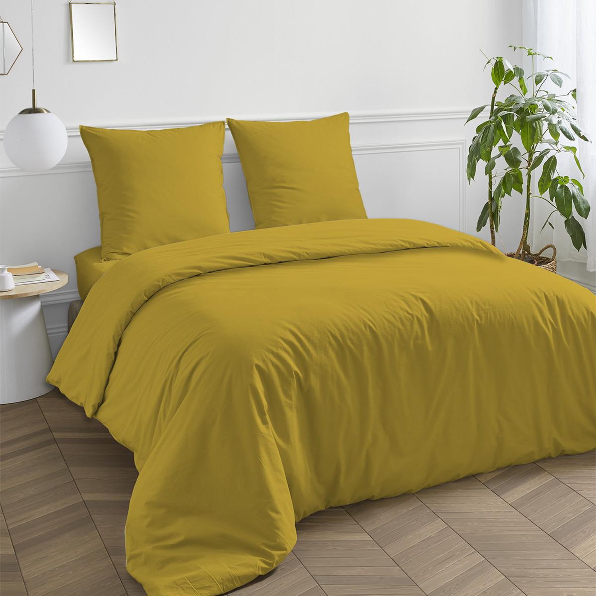 Voir la diapositive 3 : FUTURE HOME Housse de couette en coton 57 fils unie