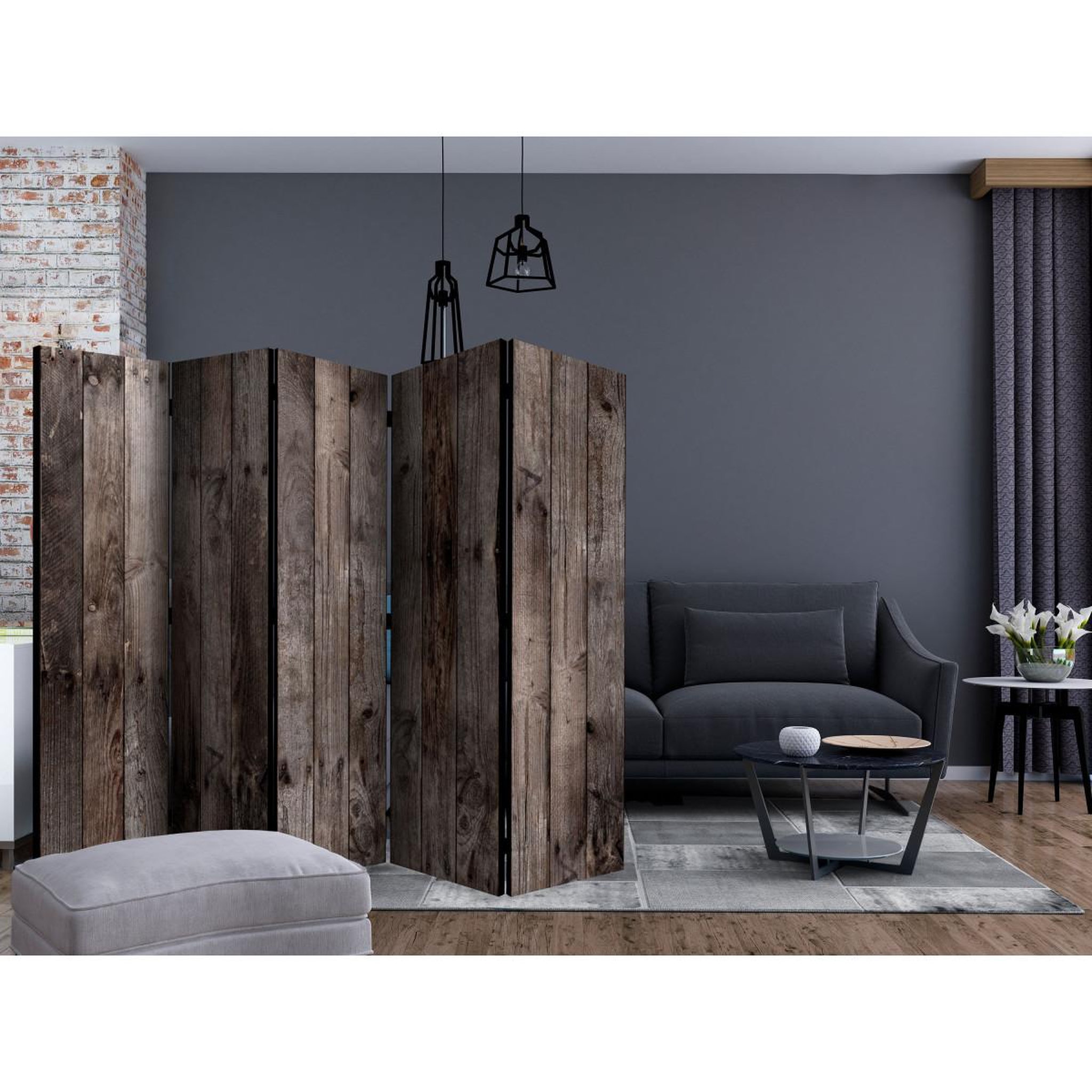 Voir la diapositive 2 : Paris Prix Paravent 5 volets  boards with nails  172x225cm