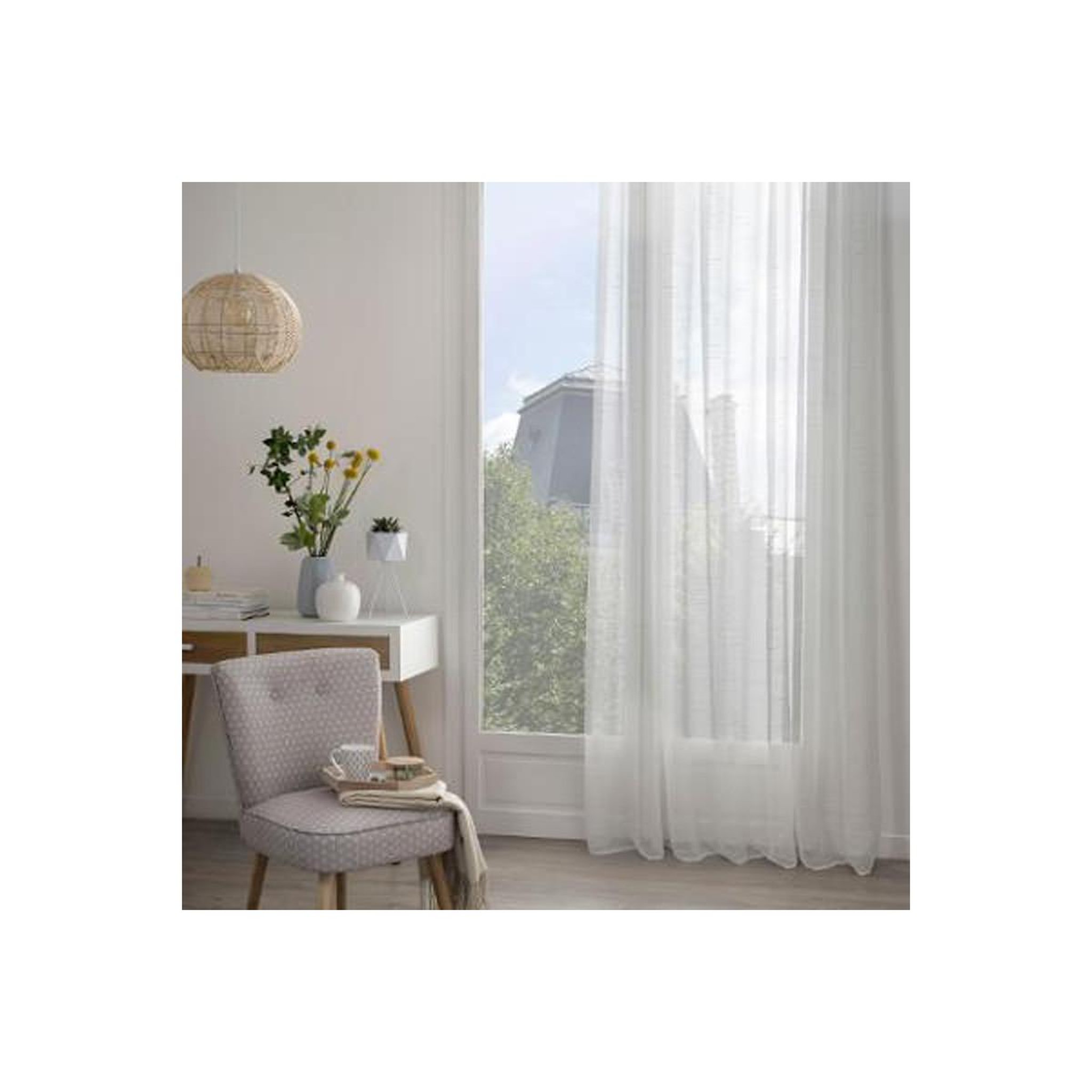 Voir la diapositive 1 : ATMOSPHERA Rideau voilage  sam  140x240cm ivoire