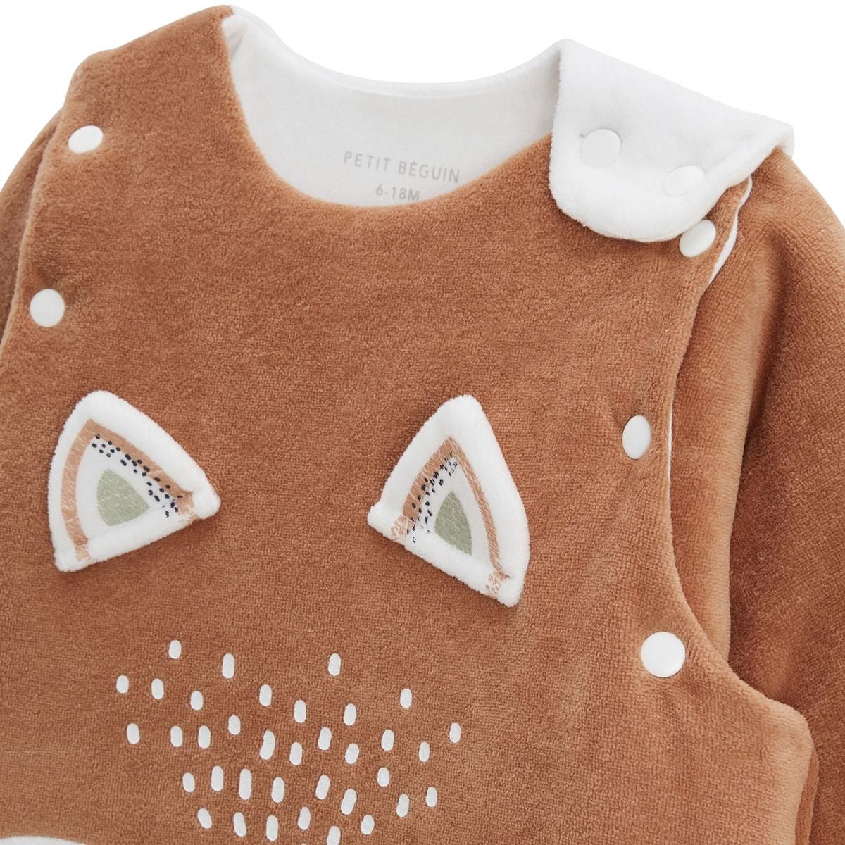 Petit Béguin Gigoteuse d'hiver en velours avec manches amovibles Montreal