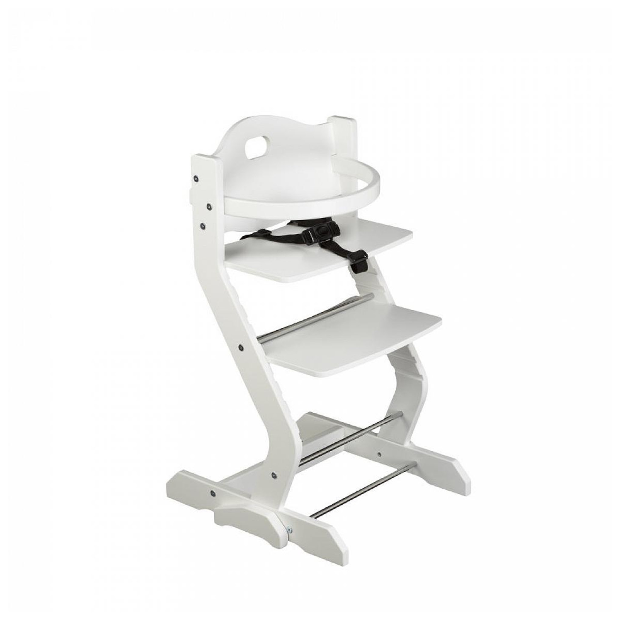 Voir la diapositive 4 : TISSI Chaise haute pour enfant en hêtre massif blanc