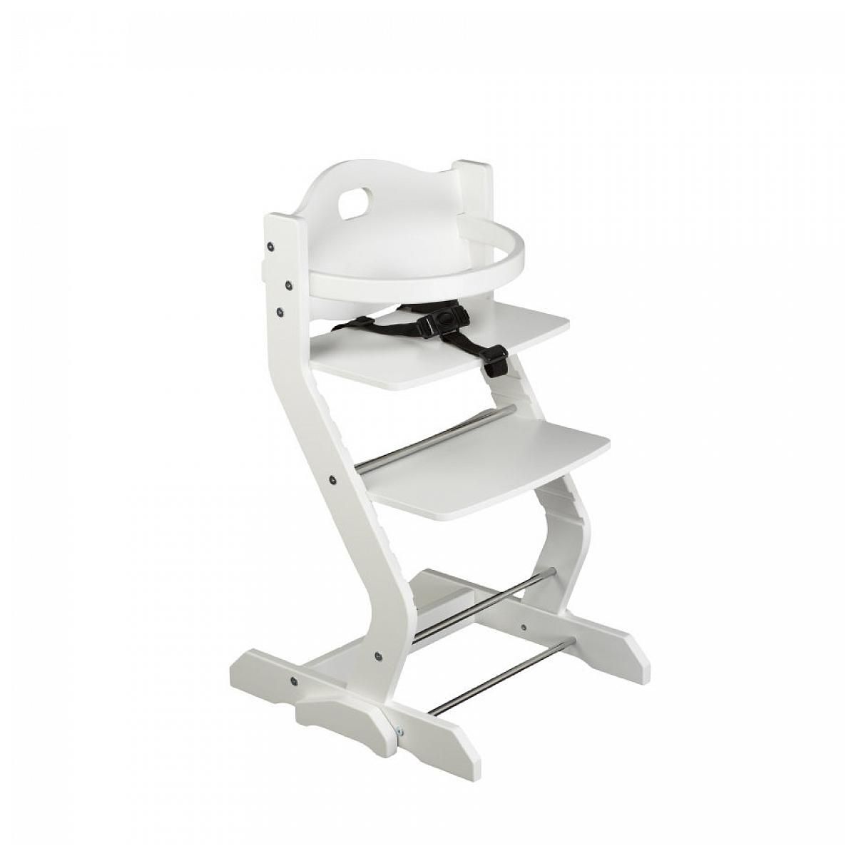 TISSI Chaise haute pour enfant en hêtre massif blanc