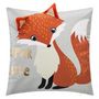 Voir la diapositive 1 : Paris Prix Coussin Déhoussable Enfant  Renard  40x40cm Gris