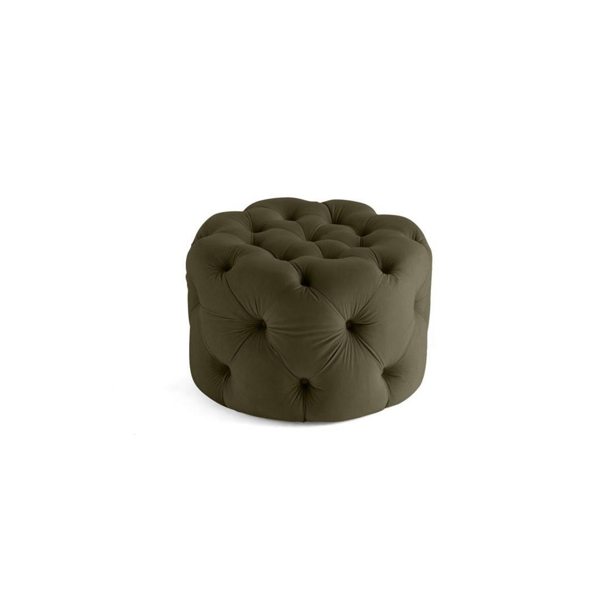 LISA DESIGN Gallata - pouf chesterfield rond - en velours