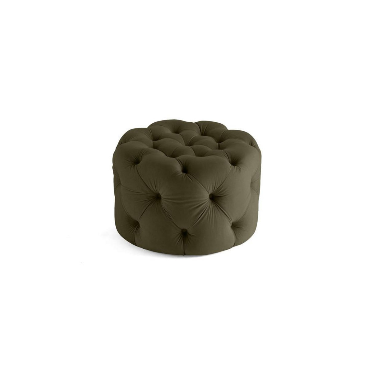 LISA DESIGN Gallata - pouf chesterfield rond - en velours