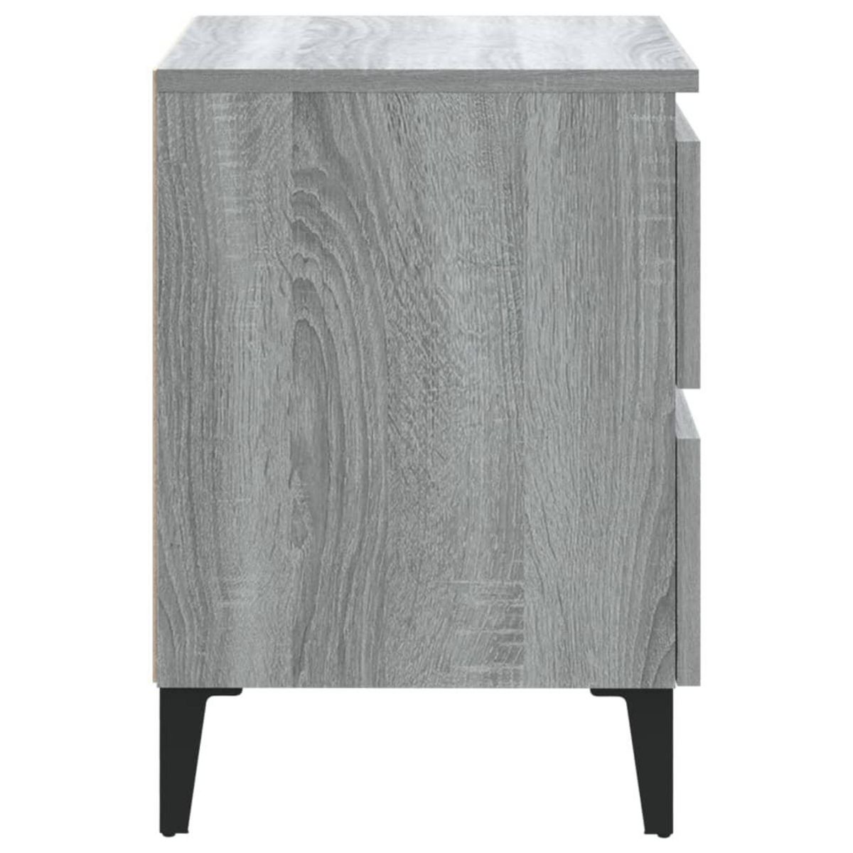 VIDAXL Tables de chevet pieds en metal 2 pcs Sonoma gris 40x35x50 cm