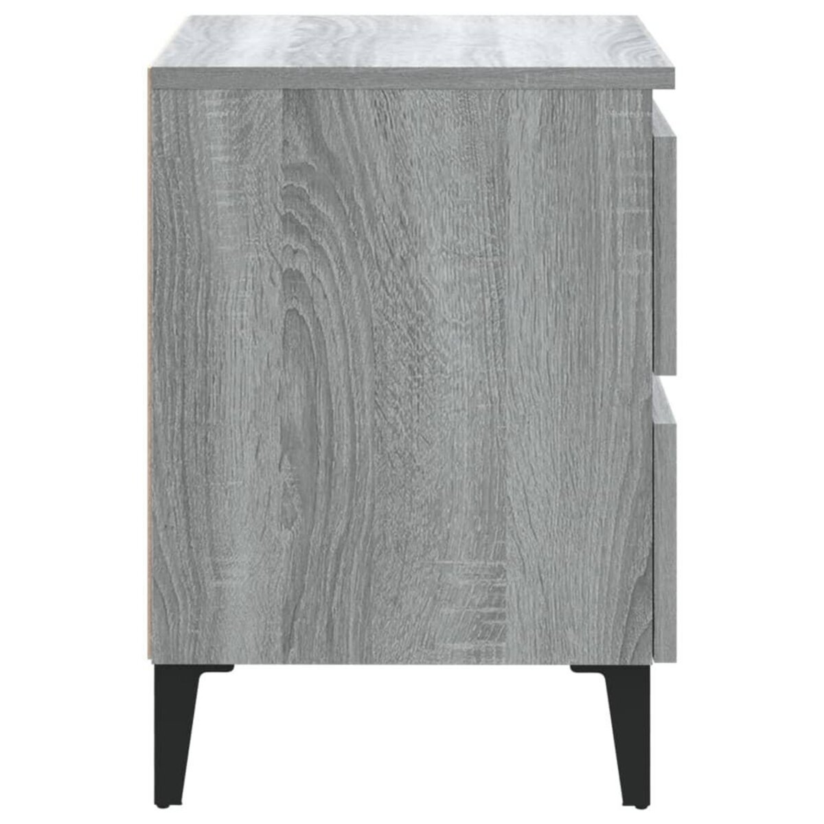 VIDAXL Tables de chevet pieds en metal 2 pcs Sonoma gris 40x35x50 cm