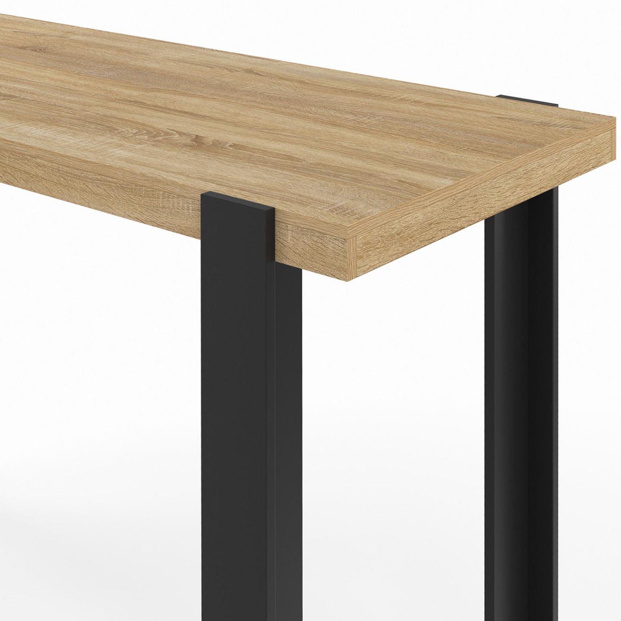 Voir la diapositive 6 : ID MARKET Table haute de bar extensible PHOENIX 2-4 personnes bois et noir 110 - 150 cm