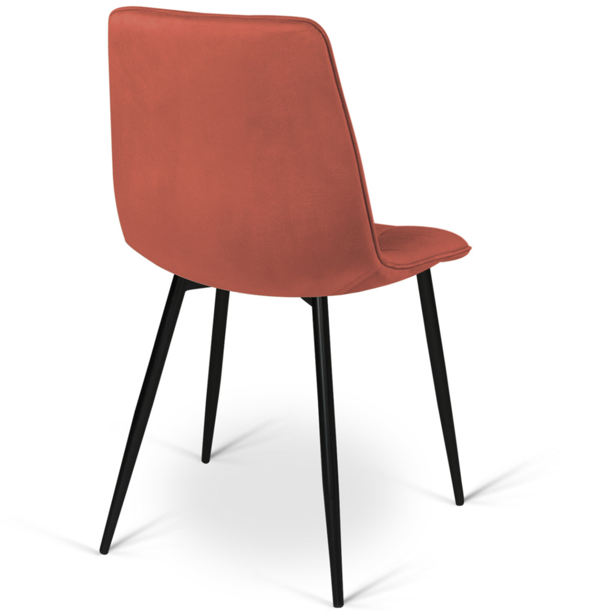 ID MARKET Lot de 6 chaises MILA en velours mix color terracotta x2, gris foncé x2 et beige x2