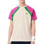 Voir la diapositive 1 : Lacoste T Shirt de Sport Beige/Rose Homme Lacoste Ultra Dry Block Tennis