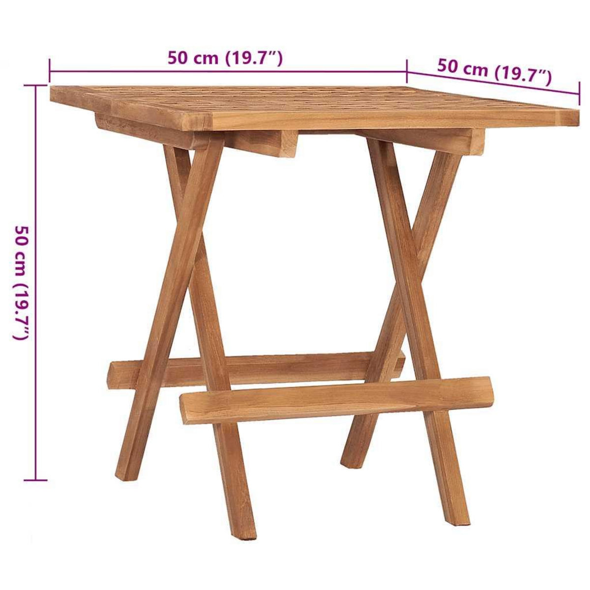 VIDAXL Ensemble a manger d'exterieur pliable avec coussin 3 pcs Teck