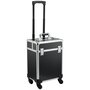 Voir la diapositive 1 : HOMCOM Valise trolley maquillage mallette cosmétique vanity poignée télescopique réglable 34L x 24l x 52H cm alu. noir