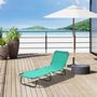 Voir la diapositive 2 : OUTSUNNY Bain de soleil transat pliable inclinable 5 positions acier noir tissu Oxford vert