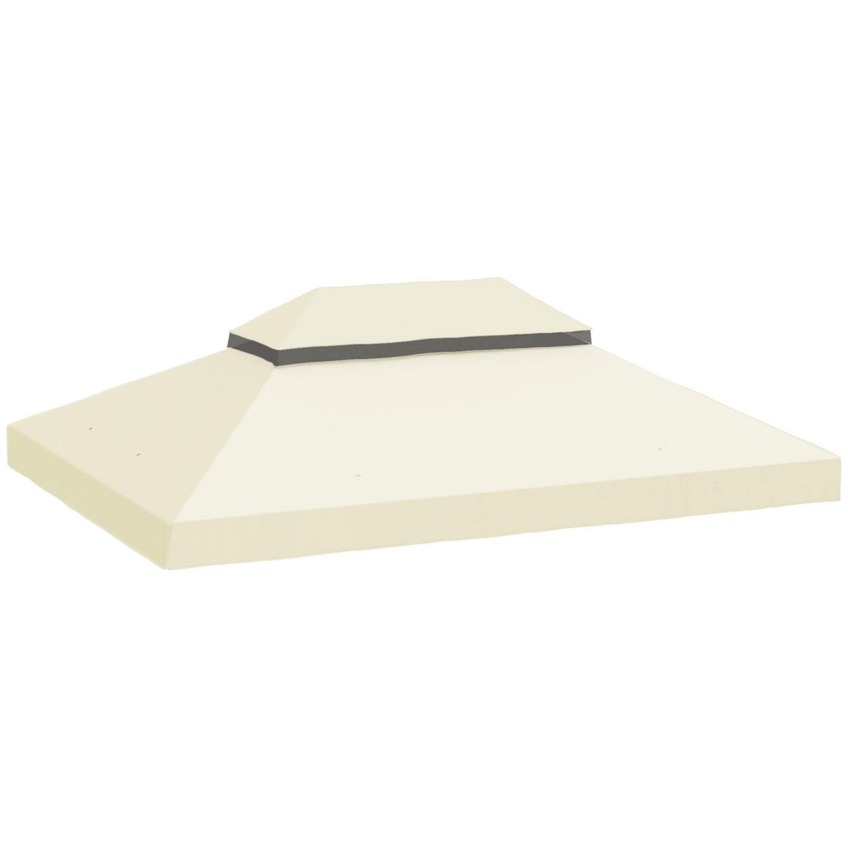 OUTSUNNY Toile de rechange barnum tonnelle 4 x 3 m - toit double avec œillets drainage - polyester haute densité 370 g/m² crème