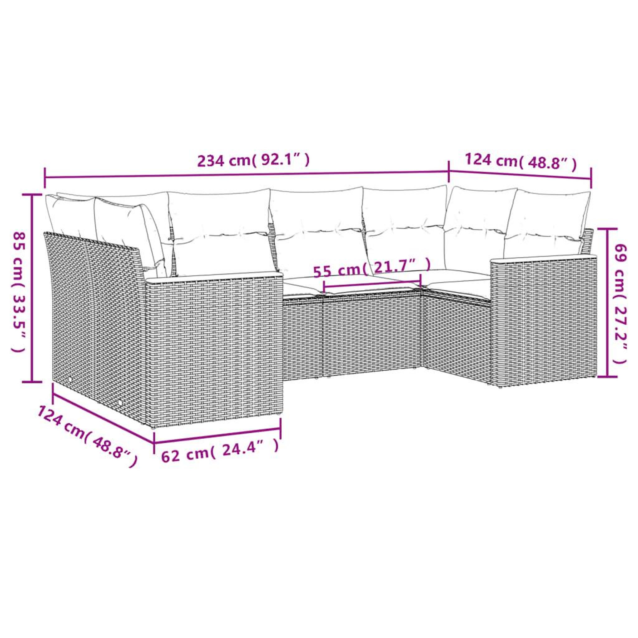 Voir la diapositive 3 : VIDAXL Salon de jardin 6 pcs avec coussins noir resine tressee