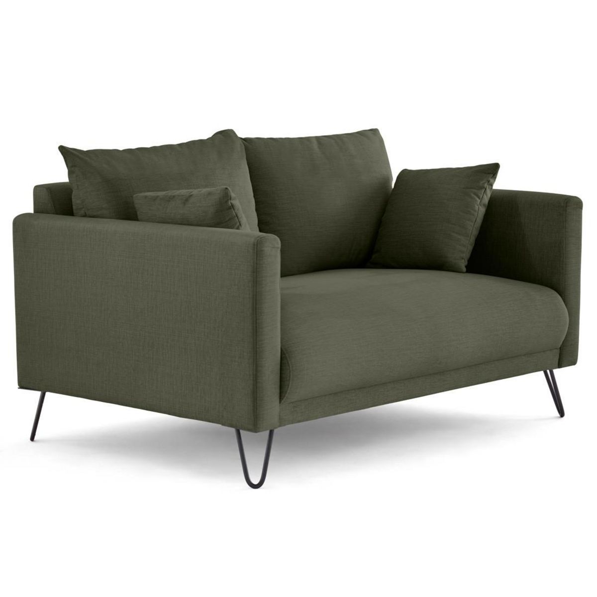 LISA DESIGN Ostrava - canapé droit 2 places en velours pieds en épingle