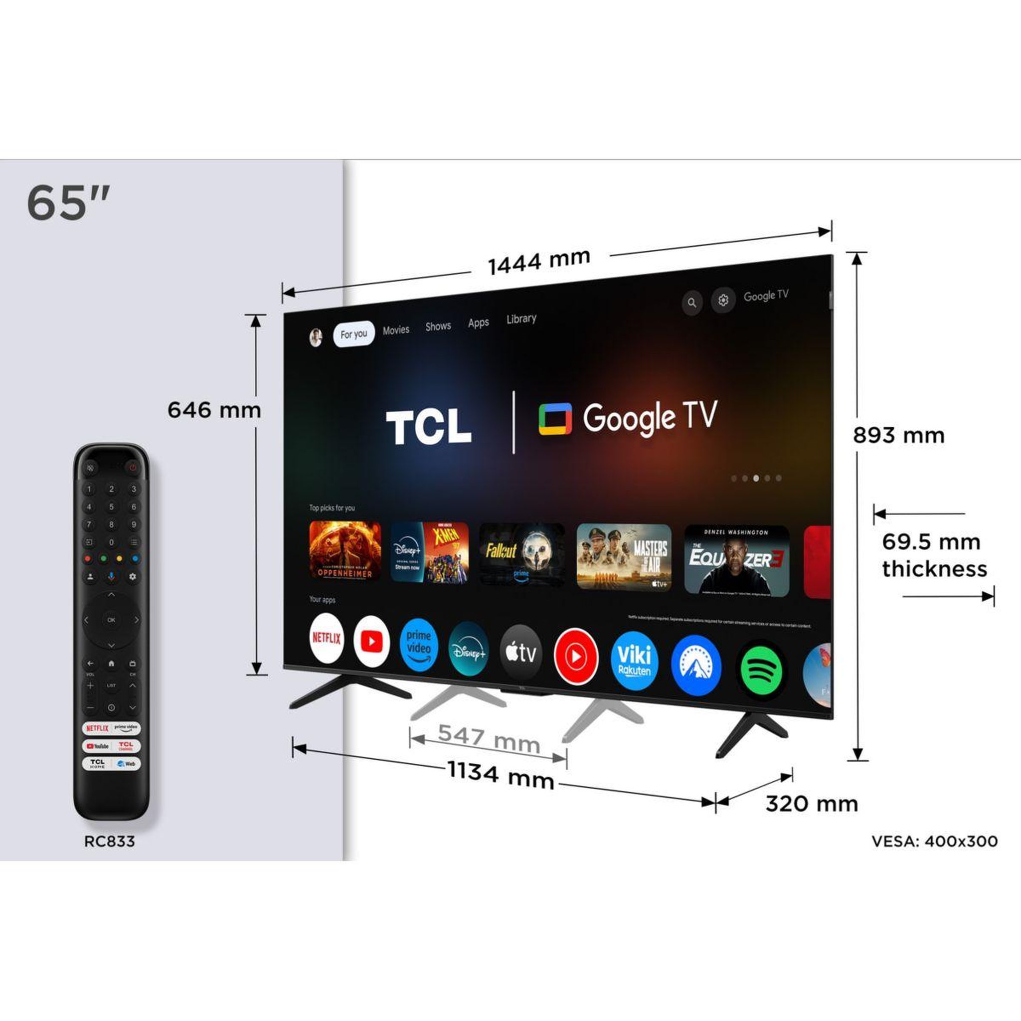 Voir la diapositive 4 : TCL TV QLED 65P79K 2025