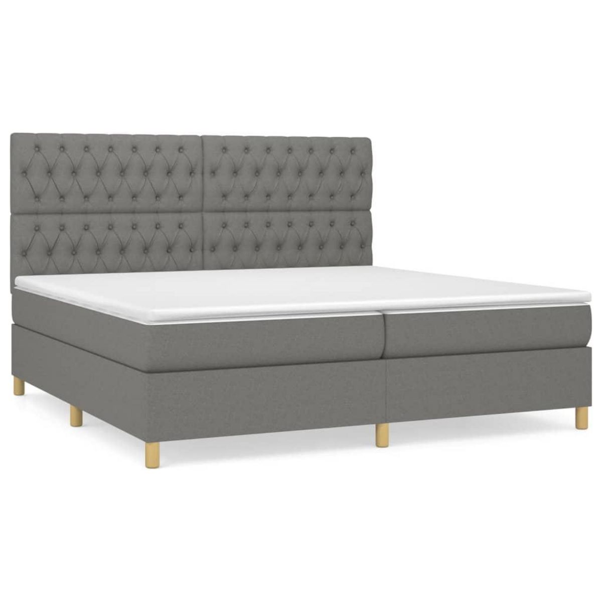 VIDAXL Sommier a lattes de lit avec matelas Gris fonce 200x200cm Tissu