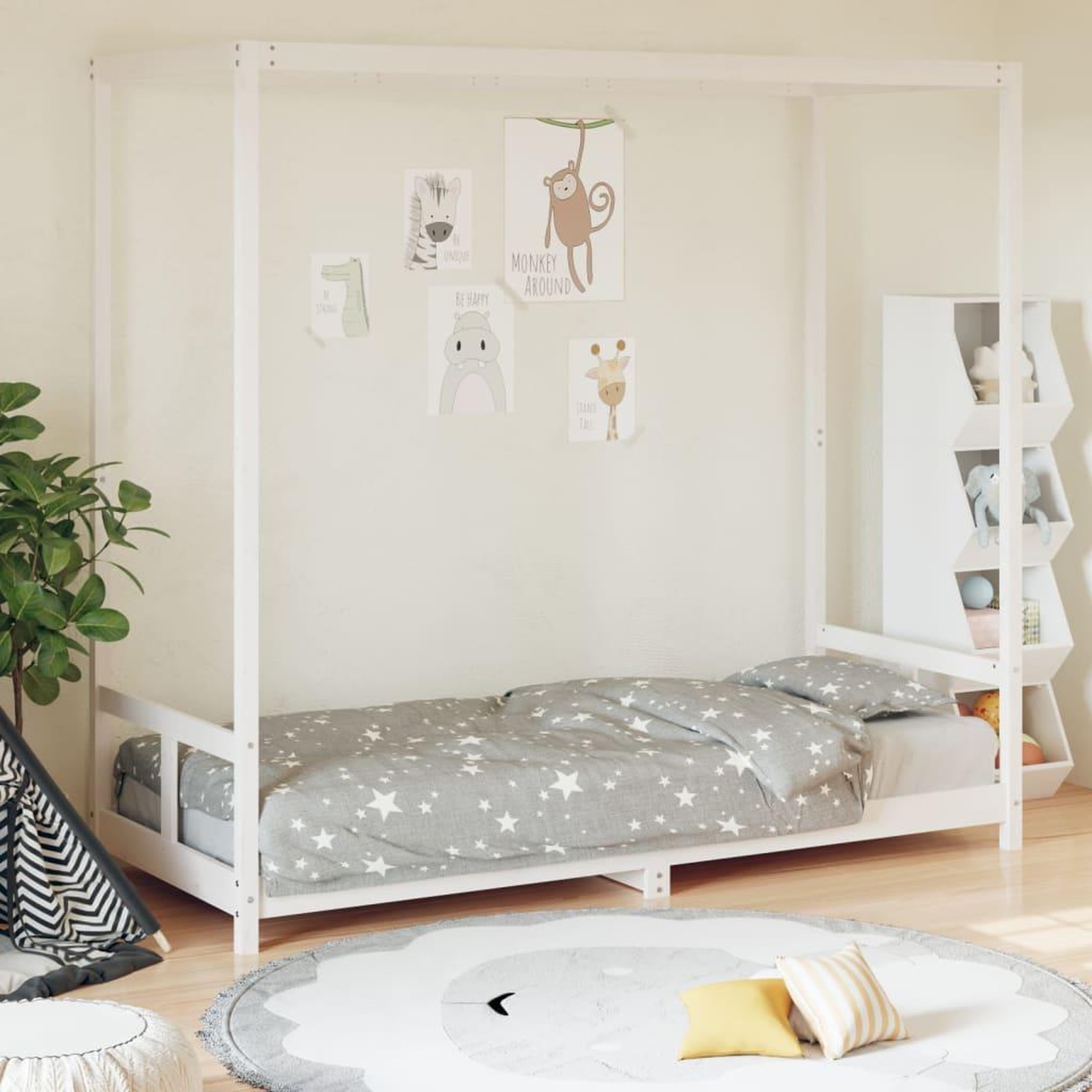 VIDAXL Cadre de lit pour enfants blanc 80x200 cm bois de pin massif
