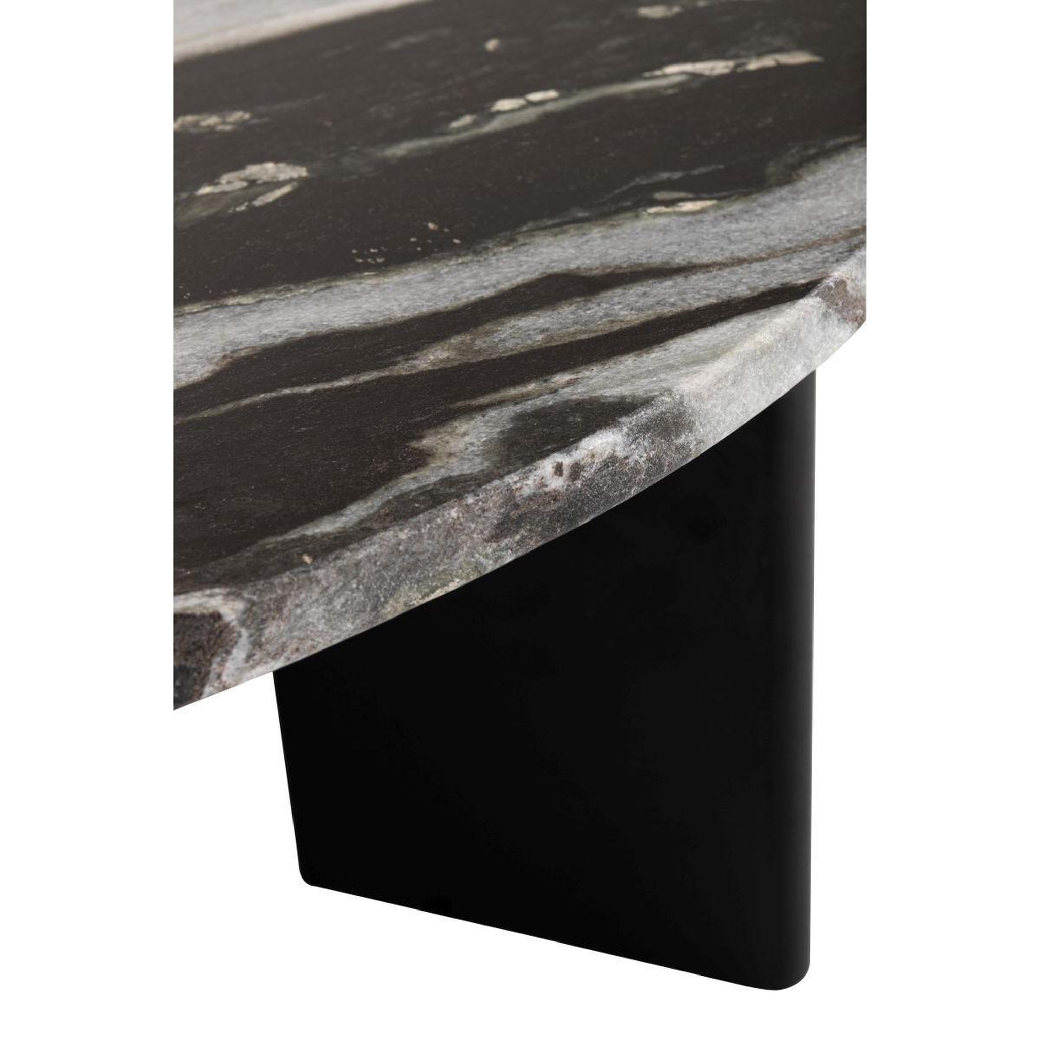 Voir la diapositive 4 : J-LINE Table basse en marbre  mathilde  90cm noir & gris