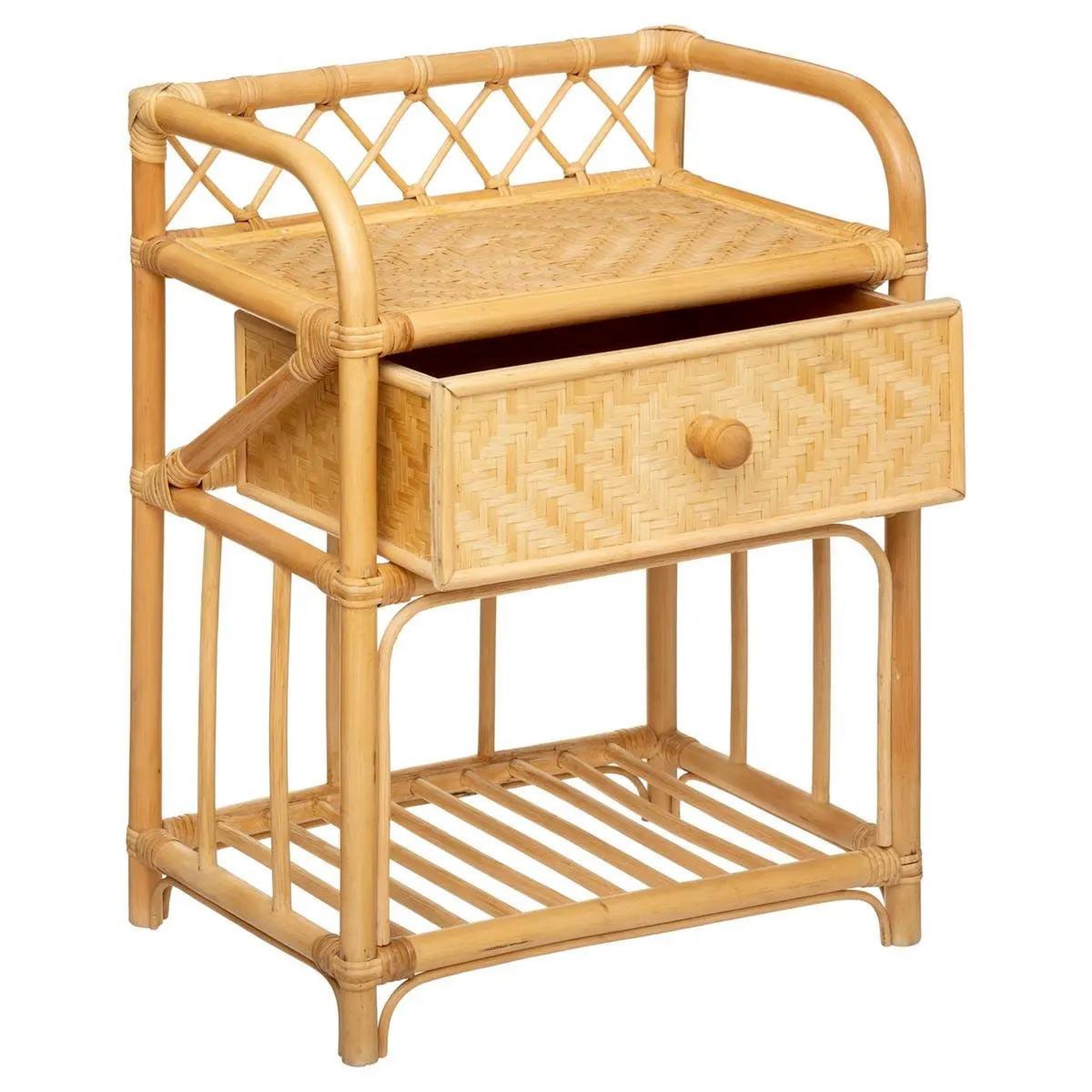 Voir la diapositive 2 : ATMOSPHERA Table de chevet 1 tiroir  idylle folk  60cm naturel