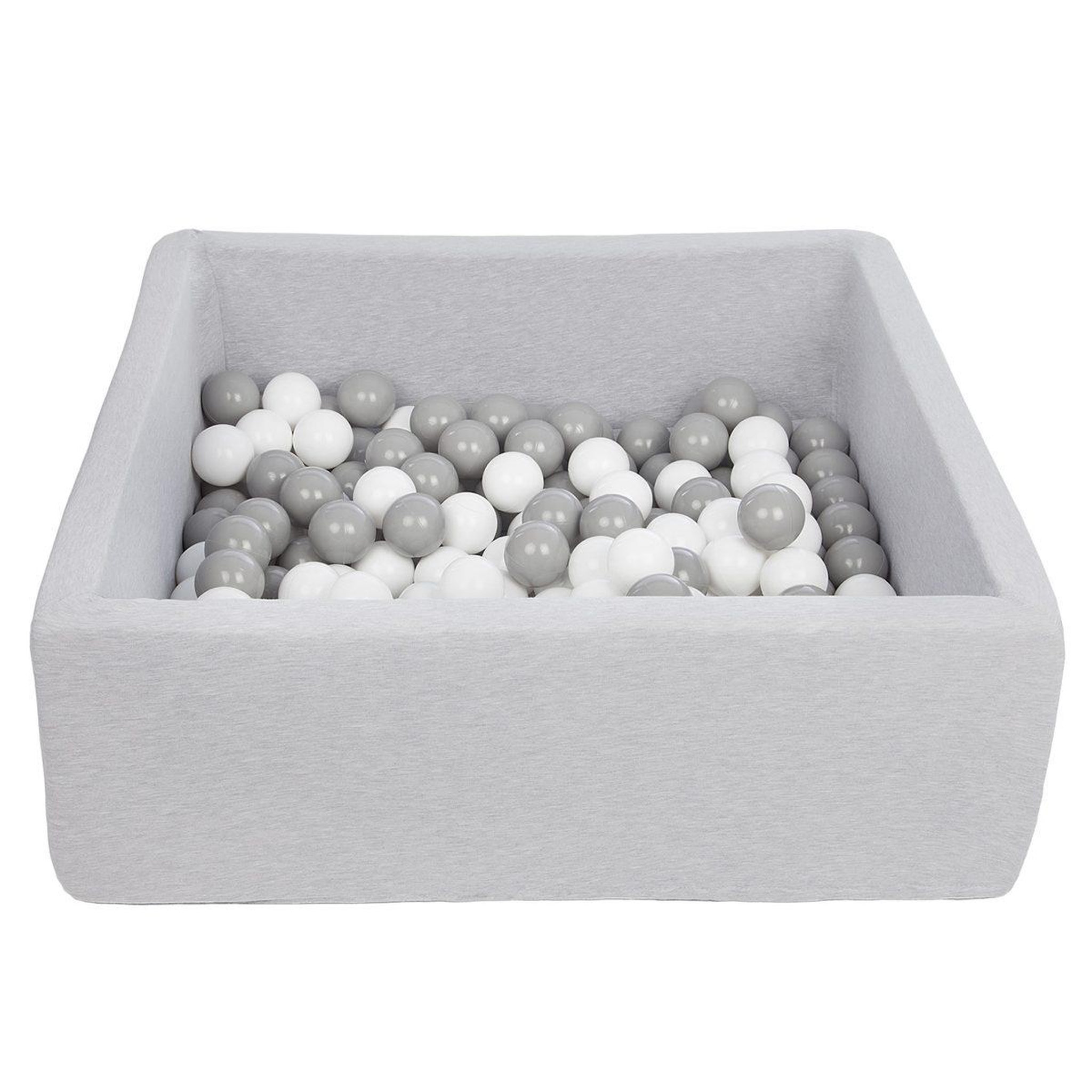 VELINDA Piscine à balles pour enfant, 90x90 cm, aire de jeu + 150 balles blanc,gris