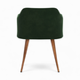 Voir la diapositive 5 : MAISON PAVANE Table et chaises 4 personnes en velours vert et bois-Liwa