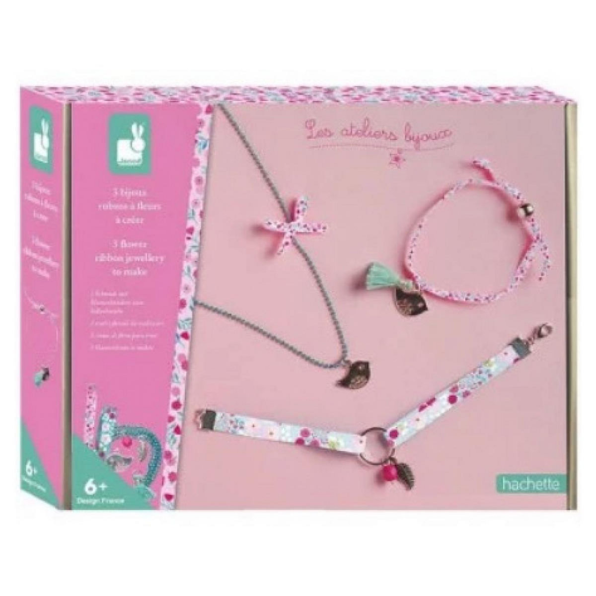 Juratoys-Janod 3 Bijoux Rubans a fleurs a creer