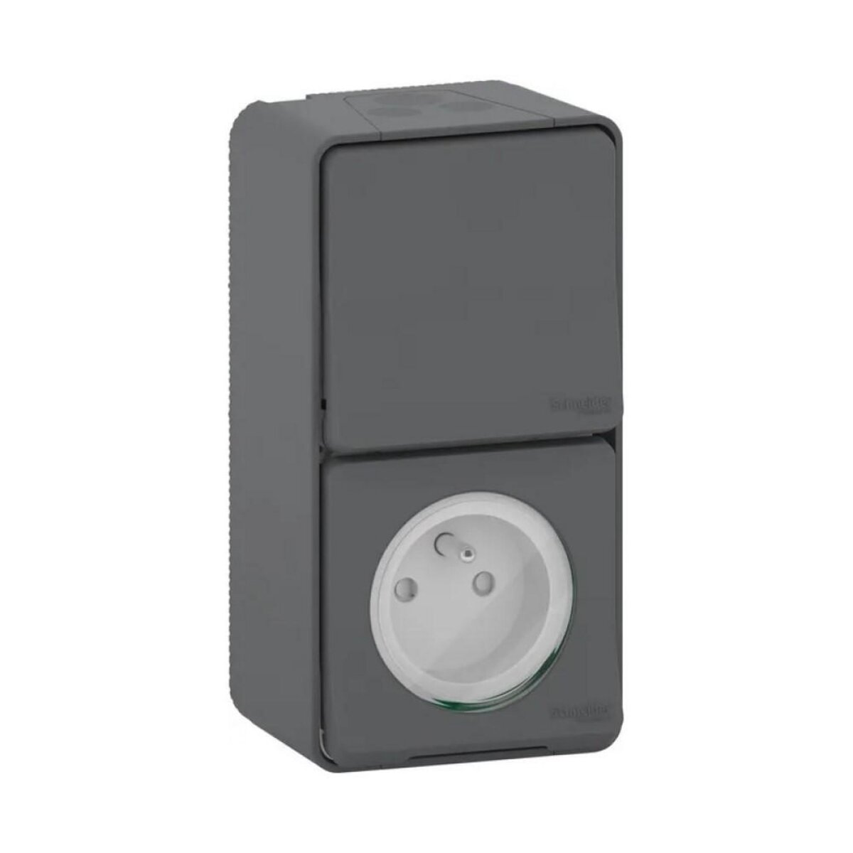 Schneider Electric Interrupteur va-et-vient avec prise terre étanche gris anthracite